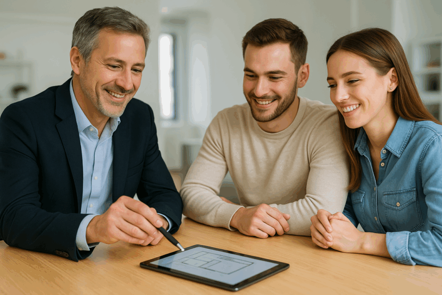 Experte der Expert-Baufinanzierung berät Kunden zur Baufinanzierung