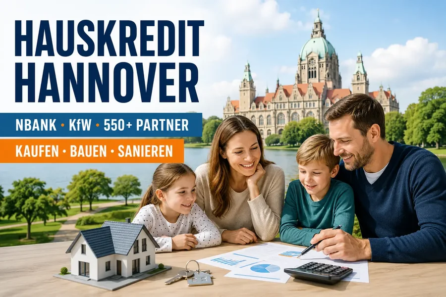Baufinanzierung Hannover. Immobilienfinanzierung mit dem zinslosen NBank-Darlehen und KfW-Programmen für Häuser in der Landeshauptstadt