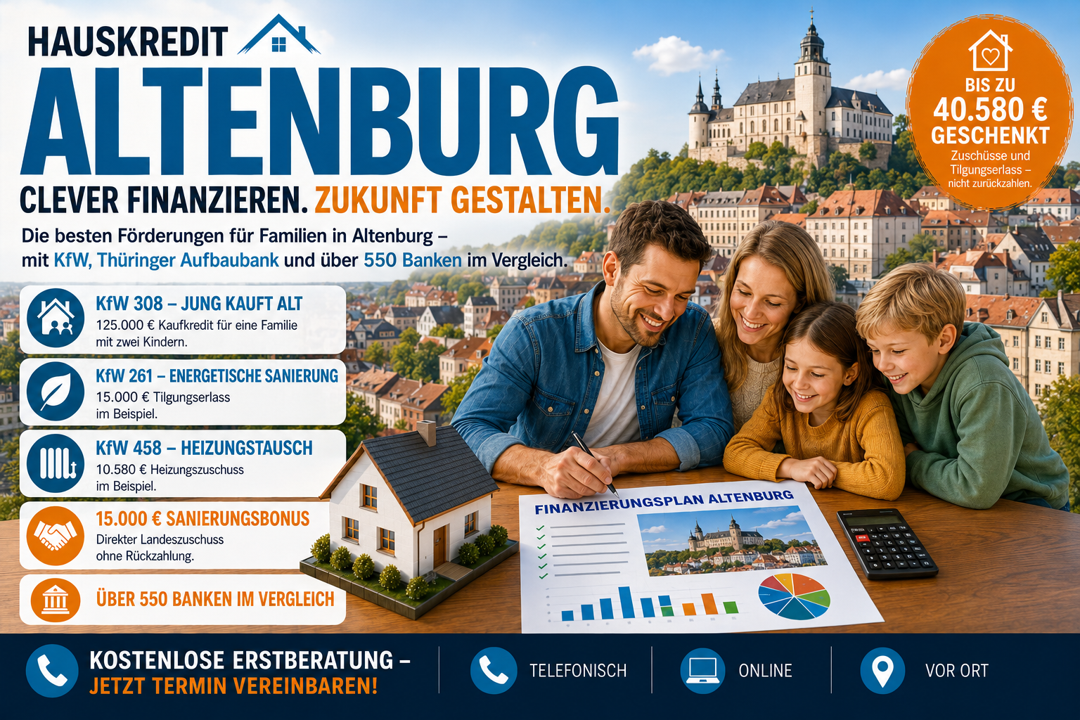 Immobilienfinanzierung Altenburg: Hauskauf mit KfW 308 und TAB EigenheimPlus in der Skatstadt