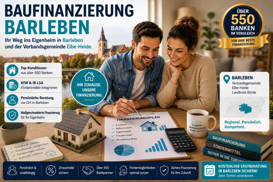 Hauskredit Barleben: Immobilienfinanzierung und Förderung beim Hauskauf in Barleben, Ebendorf und Meitzendorf mit Expert-Baufinanzierung Sandro Wallisch