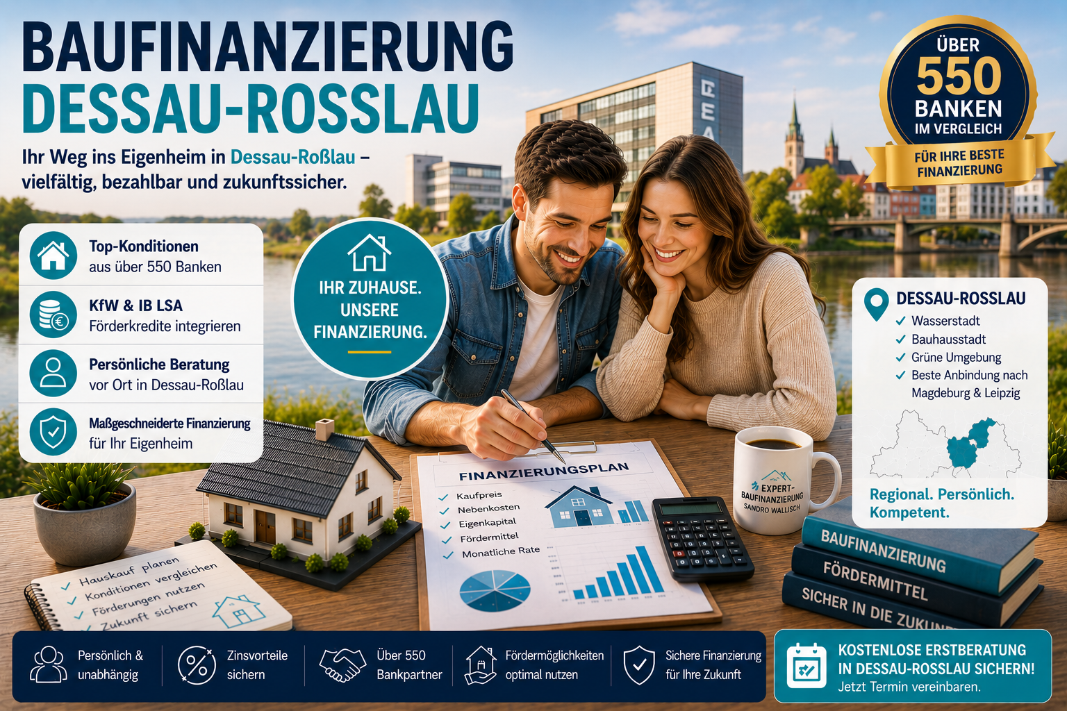 Hauskredit Dessau-Roßlau: Immobilienfinanzierung und Förderung beim Hauskauf in der drittgrößten Stadt Sachsen-Anhalts