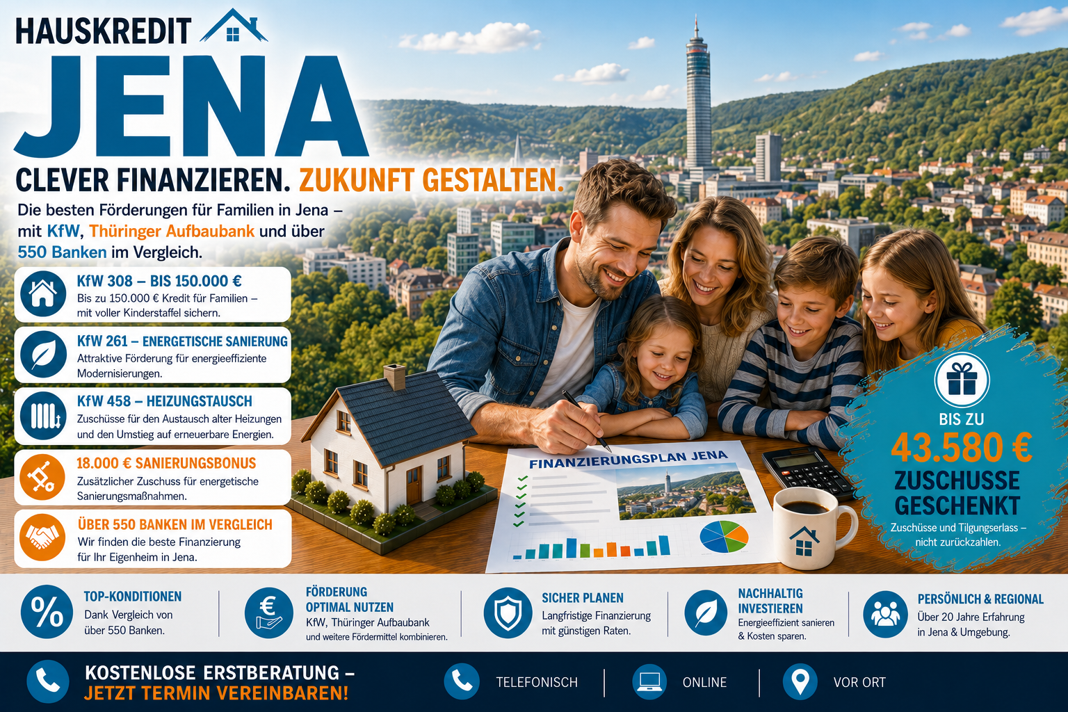 Immobilienfinanzierung Jena: Hauskauf mit KfW 308 und TAB EigenheimPlus im Saaletal