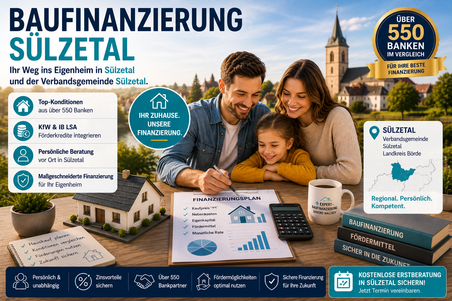 Hauskredit Osterweddingen und Sülzetal: Immobilienfinanzierung und Förderung beim Hauskauf in der Gemeinde Sülzetal mit Expert-Baufinanzierung Sandro Wallisch