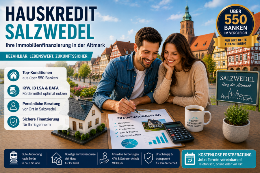 Hauskredit Salzwedel Altmark: Baufinanzierung EFH mit KfW und Sachsen-Anhalt MODERN