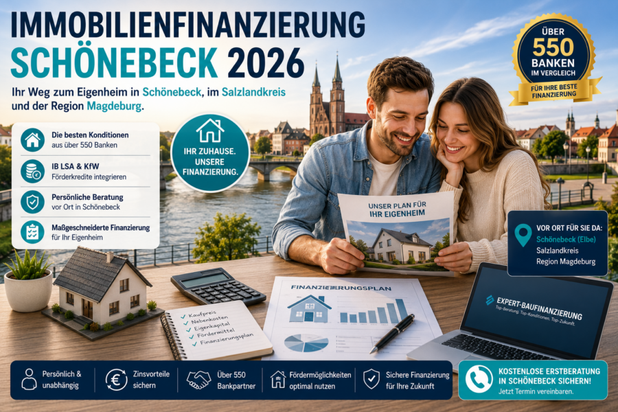 Hauskredit Schönebeck (Elbe): Immobilienfinanzierung 2026 mit KfW 308, Sachsen-Anhalt MODERN und Förderkrediten im Salzlandkreis
